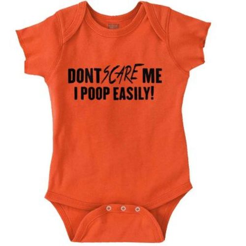 Don't Scare Me Funny Halloween Humor Baby Romper Boys or Girls Brisco Brands Orange 6M