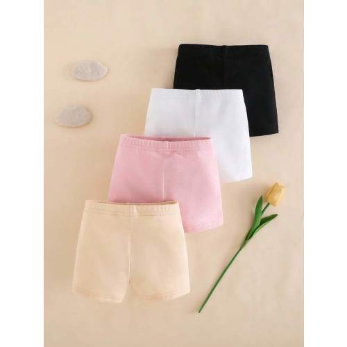 SHEIN 4pcs Set Newborn Baby Boy Soft Knitted Solid Color Elastic Waist Casual Shorts | SHEIN USA