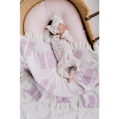Knit Blanket | Lilac Cowgirl Boots – Little and Fern