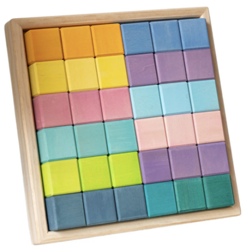 36 Pcs Stained Rainbow Mosaic Building Blocks In Pastel/macaron Colors