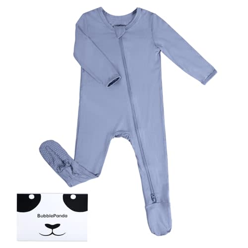 Okayinn BubblePanda Rayon Made From Bamboo Baby Pajamas Baby Clothes for Boys Girls Unisex Zip-Front Non-Slip Onesie Sleeper