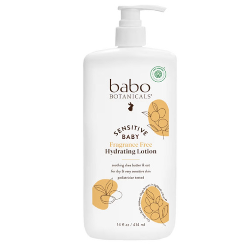 BABO Botanicals Sensitive Baby Fragrance-Free Daily Hydrating Baby Lotion - Shea Butter & Jojoba Oil - for Body & face - for Babies, Kids & Adults with Sensitive Skin - EWG Verified - Vegan