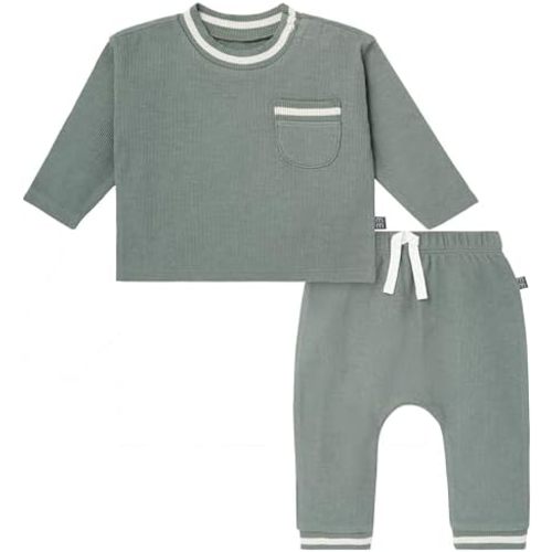 Modern Moments by Gerber baby-boys Velour 2-piece Drop Shoulder Top & Pant Set
