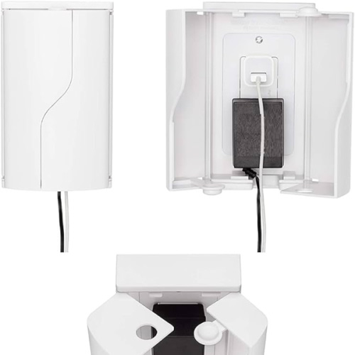 Safety Innovations Twin Door Baby Safety Outlet Cover Box for Babyproofing Outlets - More Interior Space for Extra Large Electrical Plugs and Adapters - Easy to Install - Easy to Use, (1-Pack)