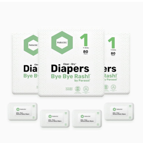 Parasol Size 1 Bundle of 240 Diapers & 240 Wipes