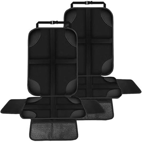 Car Seat Protector for Kids 2 Pack with Non-Slip Function and Seat Side Wings Made of Anti-Stain and Water Proof Durable Oxford and PVC Material Suitable for Most Vehicles