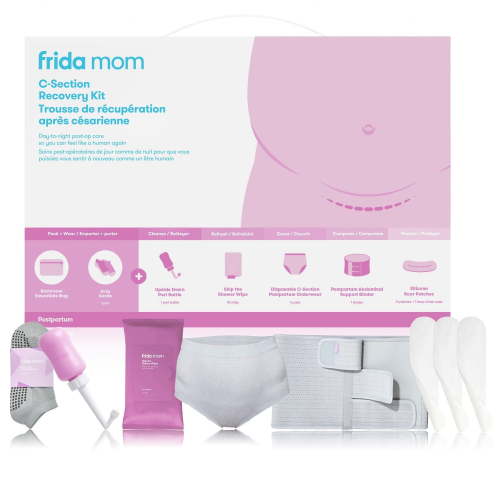Frida Mom - C-Section Recovery Must Have Kit for Labor, Delivery, & Postpartum, Socks, Peri Bottle, Disposable Underwear, Abdominal Support Binder, Shower Wipes, Silicone Scar Patches, & Toiletry Bag, 7 items - Walmart.ca