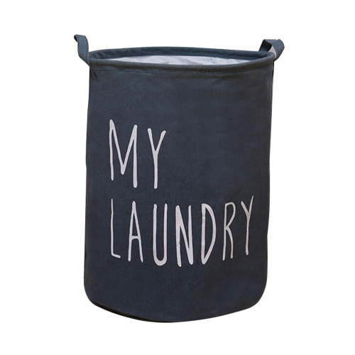 NSESSHome Waterproof Round Canvas Large Clothes Basket Laundry Hamper with Handles, Cotton Linen Foldable Washing Dirty Clothes Laundry Basket for Kid Baby Toy and Clothing Collection