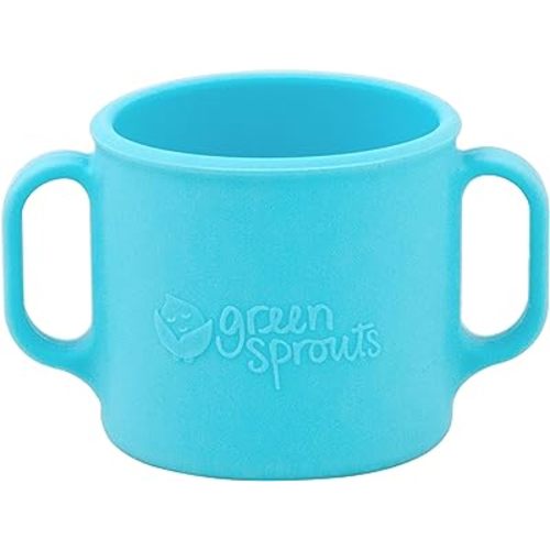 green sprouts Learning Cup | Silicone helps avoid harmful chemicals | Helps toddler develop independent drinking skills, 2 easy-grip handles, Heat-Resistant, Dishwasher Safe