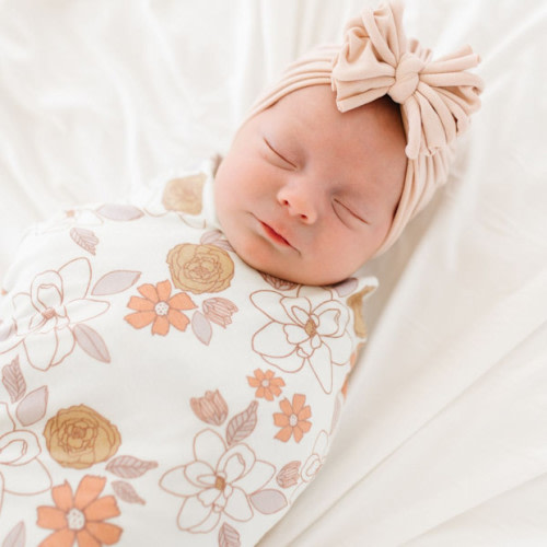 Bunny Knots Headwrap - Rose Gold, Newborn