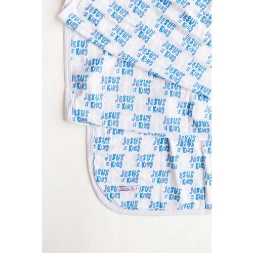 Jesus Is King Blue Swaddle Bamboo – Holy Pals