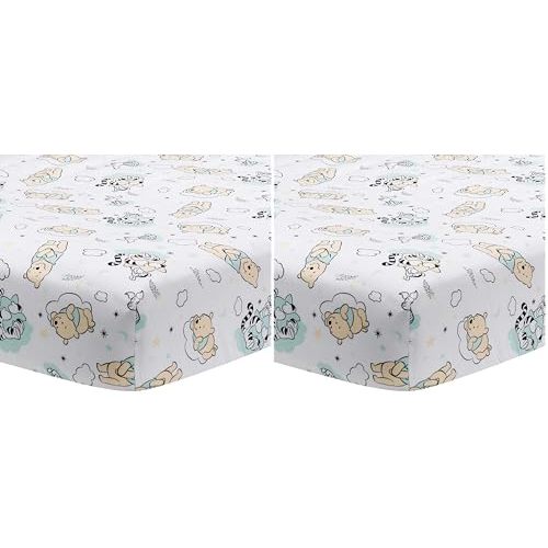 Lambs & Ivy Disney Baby Winnie The Pooh Hugs White Fitted Crib Sheet (Pack of 2)