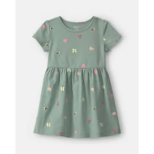 Toddler Girl Butterfly Short-Sleeve Dress - Green | Carter's