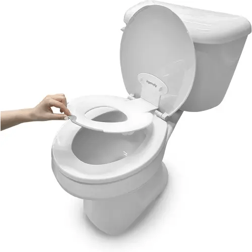 Ingenuity: ity by Ingenuity Flip & Sit Potty Seat (White) – Easy to Set Up & Remove Potty Training Seat That Attaches to Adult Toilet Seat