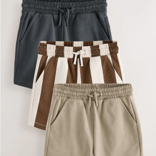 Buy Brown/Cream Jersey Shorts 3 Pack (3mths-7yrs) from Next USA