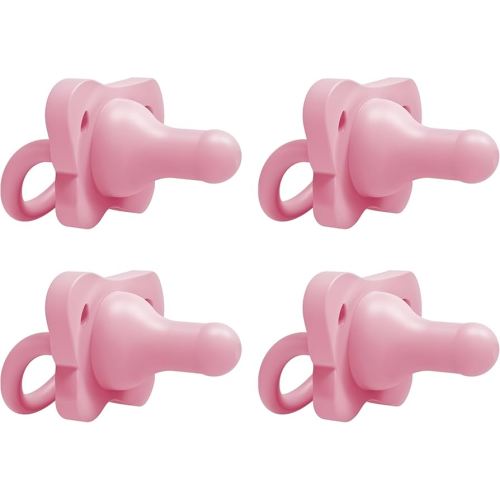 Dr. Brown's HappyPaci 100% Silicone Baby Pacifier, Contoured One-Piece Design, Blue, 0-6m, BPA-Free, 4 Pack