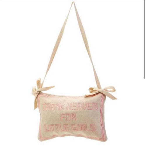 Door Hanger - Thank Heaven For Little Girls Embroidered Pillow