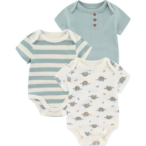 Newborn Baby Boy Girl Bodysuits Short Sleeve Summer Infant Clothes 0-12 Month