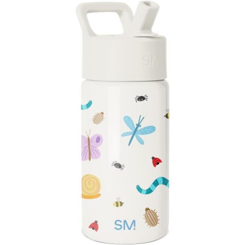 Simple Modern Kids Water Bottle with Straw Lid | 14oz Insulated Stainless Steel Kids Tumbler & Spill Proof Toddler Cup for School, Girls, Boys | Summit | Cute Critters
