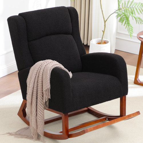 Isabelle & Max™ 27.3" Wide Solid Wood Leg Rocking Chair with Footrest | Wayfair