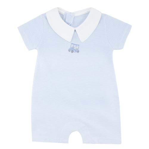 Golf Game Romper - Light Blue Stripe