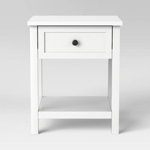 Traditional Side Table with Storage Drawer Classic White - Room Essentials™