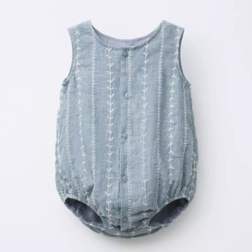 EMBROIDERED ROMPER - Blue marl | ZARA United States