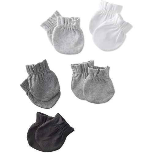 Morgan 5-Pack Mitts 100% Organic Cotton No Scratch Mittens for Newborn Baby Boys & Girls, Sorbet, One Size
