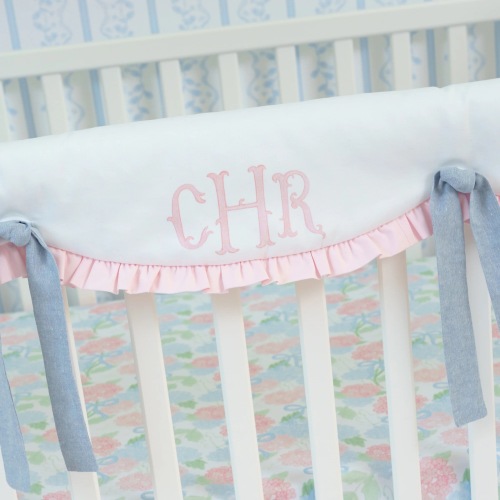 Crib Rail Cover | Preppy Heirloom Monogram