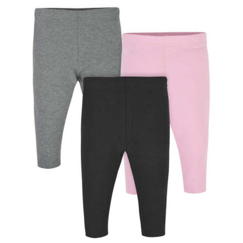3-Pack Baby & Toddler Girls Pink & Black Premium Leggings