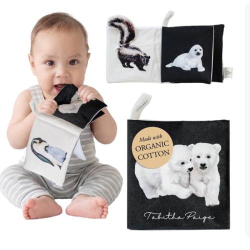 Crinkle Book Made with ORGANIC Cotton: High-Contrast Art for Sensory Play and On-the-Go Fun (Tabitha Paige Children's Book Series)