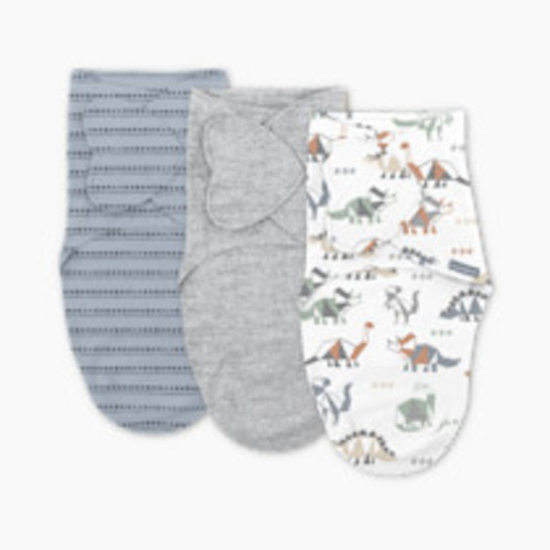 Ingenuity SwaddleMe Monogram Collection Swaddle (3-Pack) - Dino Mite, 0-3 M