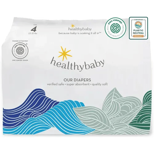Our Diapers | EWG Verified Safe & Plant-Based Diapers | Leak Protection | Soft Organic Cotton Shell | Chlorine-Free Diaper for Sensitive Skin | Size 4 (22-32 lbs) 36 Count