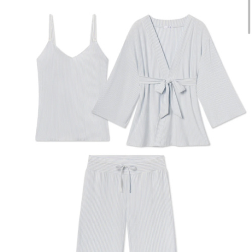 LAKE | Women | DreamModal Pajamas | Fog Maternity Kimono Bundle (blue stripe)