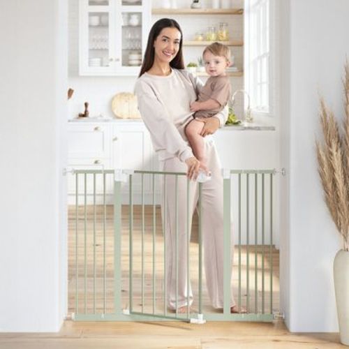 Comfy Cubs Baby Safety Gate - 3 Extensions Adjustable Q195 Steel Doorway Gate, Powder-Coated Finish, Sage