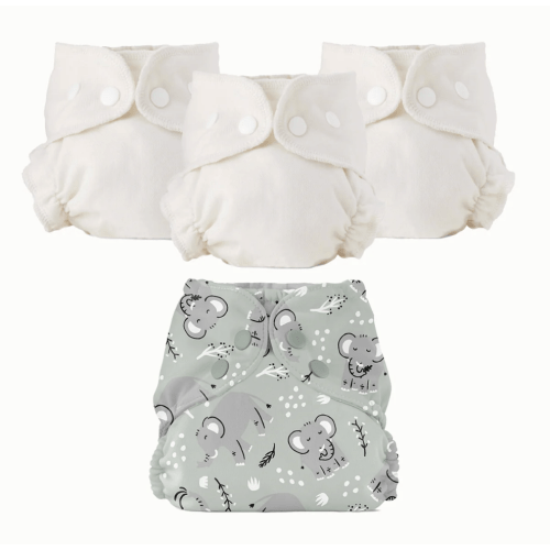 Esembly Organic Cloth Diaper Bundle – Size 1, Elephants