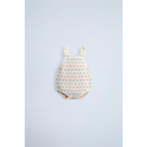 HEART KNIT ROMPER - Ecru | ZARA United States