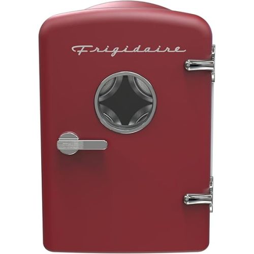 Frigidaire EFMIS171 Retro Mini Portable Personal Fridge - Ideal for Home, Office or Dorm - Includes Carrying Handle, AC/DC Wall/Car Charger