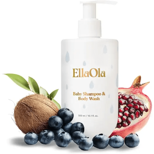 ELLAOLA Tear Free Baby Shampoo & Body Wash - Organic, Hypoallergenic Baby + Kid Soap Hydrates & Nourishes While Gently Cleansing Sensitive Skin, Fragrance Free | 10.1 fl. oz.