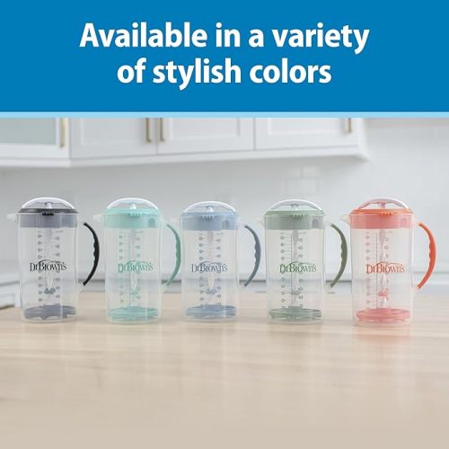 Dr. Brown's Baby Formula Mixing Pitcher with Adjustable Stopper, Locking Lid & No Drip Spout, Blue, BPA Free, 36oz, 1 Pack