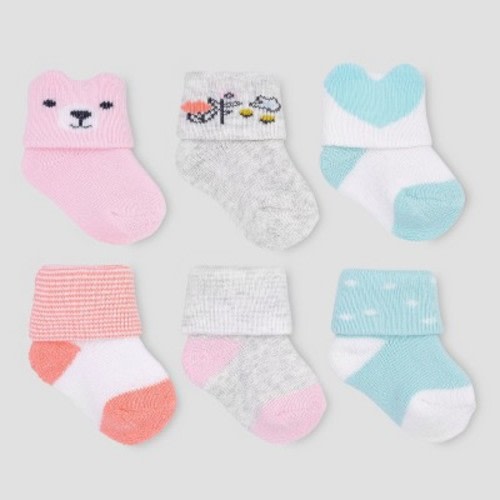 Baby Girls' 6pk Socks - Just One You® made by carter's 0-3M