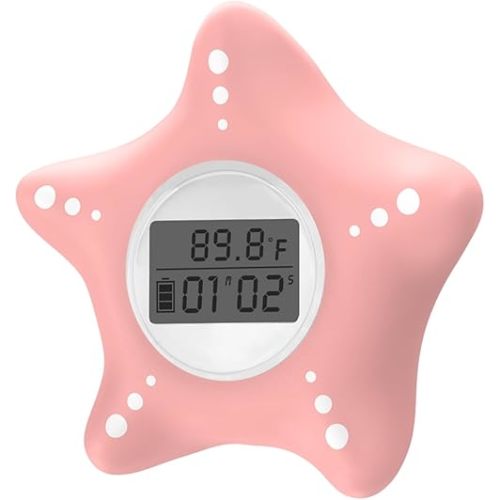 Safety Baby Bath Thermometer with Upgraded Chip, Digital Water Thermometer for Infants Bathtub, Accurate Temperature Testing and Color Alarm, Switching Between ℉ and ℃