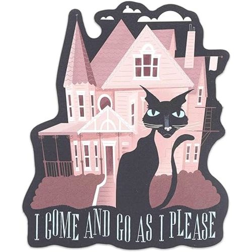 Coraline Pink Palace and Cat Metal Wall Decor - Mysterious Coraline Wall Art for Home or Movie Room