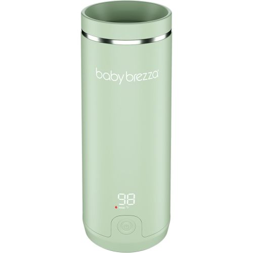 Baby Brezza SuperFast Portable Bottle Warmer 3x Faster than Others, Travel Milk Formula Warmer with 4 Temperature Settings, 9oz Capacity, USB Rechargeable, Safe & Even Heating, No Adapters, Sage Green