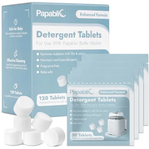 Papablic Official Detergent Soap Tablets for Bottle Washer, 120Pcs