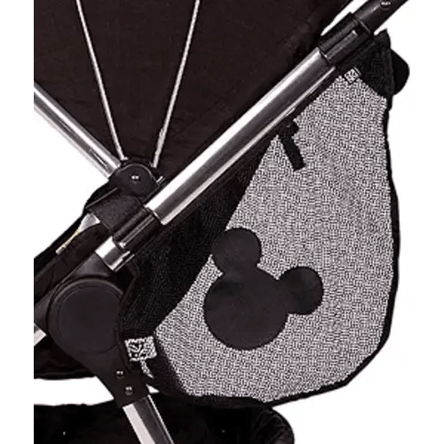 J.L. Childress Disney Baby Side Sling Stroller Cargo Net - Stroller Organizer Attachment for Storage, Mesh Bag for Baby Accessories, Universal Fit - Mickey, Black