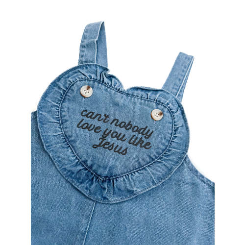 Can't Nobody Love You Like Jesus Denim Heart Dress – OUR HOUSE ABOVE