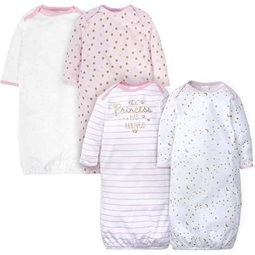 Gerber Baby Girls' 4-pack Sleeper Gown