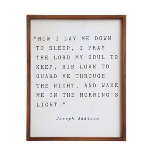 Now I Lay Me Down To Sleep Framed Wall Art White - 3r Studios