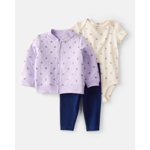 Baby 3-Piece Floral Quilted Little Jacket Set - Carter's | Carter's